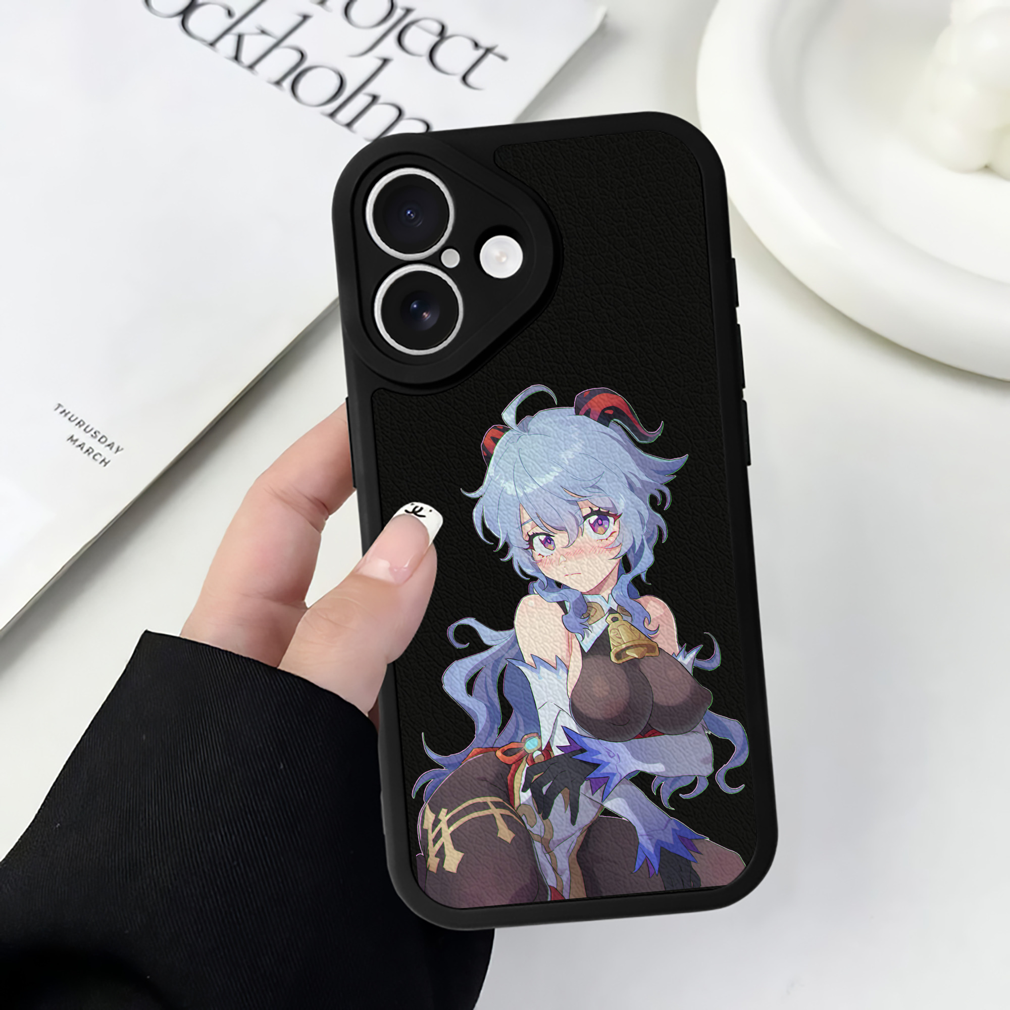 げんし神 甘雨 かんう genshin Ganyu 【iPhone 16シリーズ対応】シリコンスマホケース（レザー調） 材質：シリコン